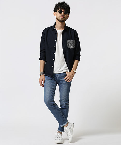 NANO universe（ナノユニバース）の「Knit PKシャツ LS（シャツ/ブラウス・メンズ・グレー/ホワイト/ネイビー・X-LARGE/MEDIUM/SMALL/LARGE）」の4枚目の写真