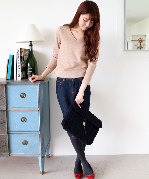 N.（N. Natural Beauty Basic）（エヌエヌナチュラルビューティーベーシック）の「デニムタイトスカート（デニムスカート・レディース・ネイビー・SMALL/MEDIUM）」の2枚目の写真