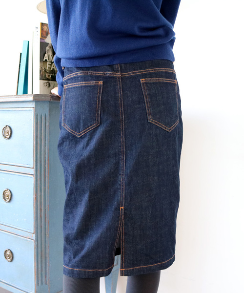 N.（N. Natural Beauty Basic）（エヌエヌナチュラルビューティーベーシック）の「デニムタイトスカート（デニムスカート・レディース・ネイビー・SMALL/MEDIUM）」の5枚目の写真