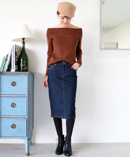 N.（N. Natural Beauty Basic）（エヌエヌナチュラルビューティーベーシック）の「デニムタイトスカート（デニムスカート・レディース・ネイビー・SMALL/MEDIUM）」の8枚目の写真