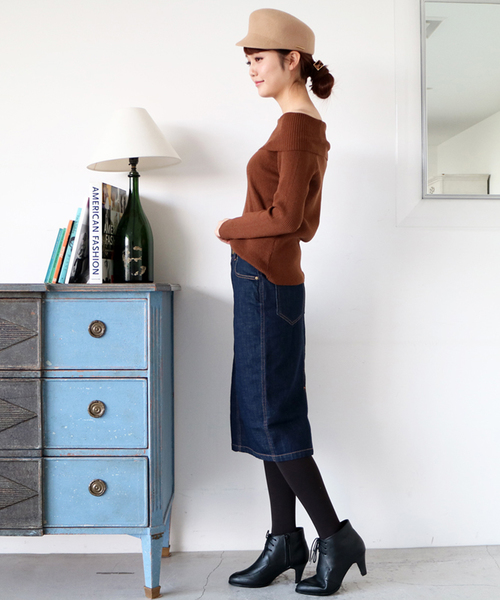 N.（N. Natural Beauty Basic）（エヌエヌナチュラルビューティーベーシック）の「デニムタイトスカート（デニムスカート・レディース・ネイビー・SMALL/MEDIUM）」の10枚目の写真