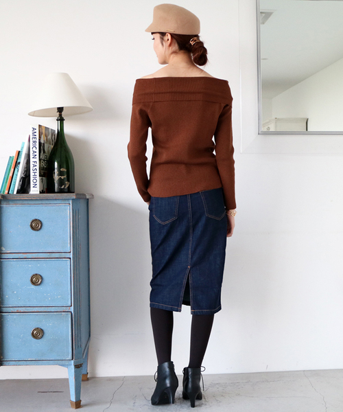 N.（N. Natural Beauty Basic）（エヌエヌナチュラルビューティーベーシック）の「デニムタイトスカート（デニムスカート・レディース・ネイビー・SMALL/MEDIUM）」の11枚目の写真