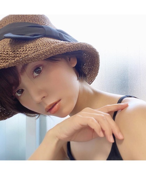 14+(イチヨンプラス)の「セーラーリボン麦わらハット(ハット・レディース・ブラウン系その他/ナチュラル/ライトブラウン/ダークブラウン/アッシュブラウン/ベージュ系その他/インディゴブルー/ブラウン系その他2/ベージュ系その他2・FREE)」の11枚目の写真