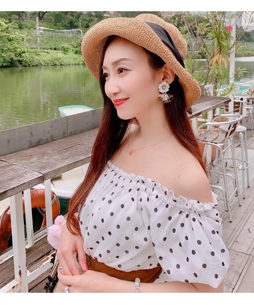 14+(イチヨンプラス)の「セーラーリボン麦わらハット(ハット・レディース・ブラウン系その他/ナチュラル/ライトブラウン/ダークブラウン/アッシュブラウン/ベージュ系その他/インディゴブルー/ブラウン系その他2/ベージュ系その他2・FREE)」の15枚目の写真