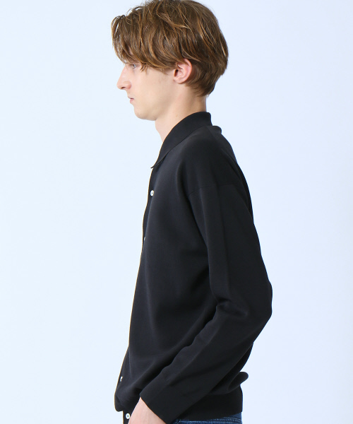 ABAHOUSE(アバハウス)の「リバー接結ニットシャツカーディガン(カーディガン/ボレロ・メンズ・イエロー系その他2/ブラック・46/48)」の4枚目の写真