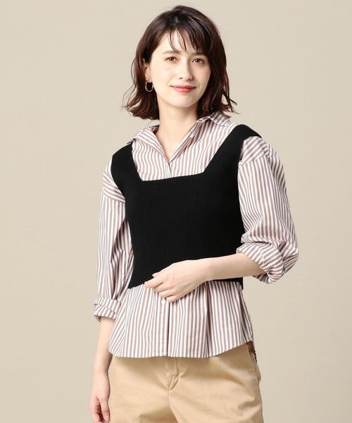 BEAUTY&YOUTH UNITED ARROWS(ビューティーアンドユースユナイテッドアローズ)の「BY リブブラトップ ◆(ニット/セーター・レディース・マスタード/ブラック/ピンク・FREE)」の1枚目の写真