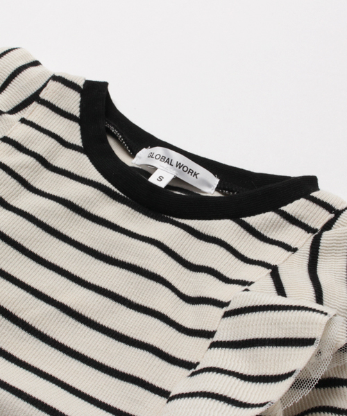 GLOBAL WORK（グローバルワーク）の「【キッズ】ラッフルスリーブＴ長袖/764143（Tシャツ/カットソー・キッズ・ピンク/その他1/ネイビー・LARGE/SMALL/XX-LARGE/X-LARGE/MEDIUM）」の5枚目の写真