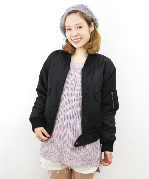 Chico（チコ）の「ルーズMA-1（ブルゾン・レディース・カーキ/ブラック/カモフラージュ・FREE）」の2枚目の写真