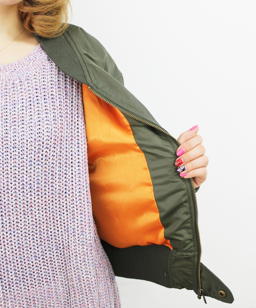 Chico（チコ）の「ルーズMA-1（ブルゾン・レディース・カーキ/ブラック/カモフラージュ・FREE）」の7枚目の写真