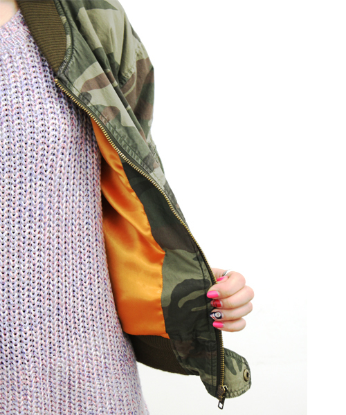 Chico（チコ）の「ルーズMA-1（ブルゾン・レディース・カーキ/ブラック/カモフラージュ・FREE）」の10枚目の写真