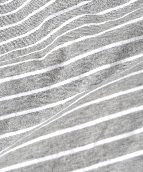 Champion（チャンピオン）の「Champion×SHIPS: 別注 ウォッシュドコットン ドロップテイル ボーダー Tシャツ□（Tシャツ/カットソー・メンズ・ネイビー/ブラック×ホワイト/ホワイト×ネイビー/グレー×ホワイト・SMALL/MEDIUM/LARGE）」の11枚目の写真