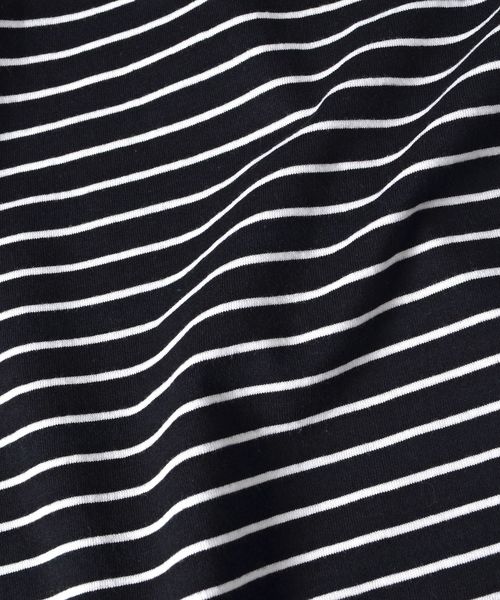 Champion（チャンピオン）の「Champion×SHIPS: 別注 ウォッシュドコットン ドロップテイル ボーダー Tシャツ□（Tシャツ/カットソー・メンズ・ネイビー/ブラック×ホワイト/ホワイト×ネイビー/グレー×ホワイト・SMALL/MEDIUM/LARGE）」の12枚目の写真