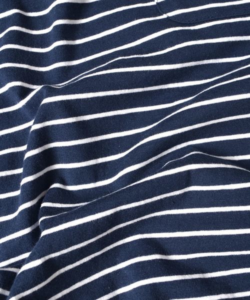 Champion（チャンピオン）の「Champion×SHIPS: 別注 ウォッシュドコットン ドロップテイル ボーダー Tシャツ□（Tシャツ/カットソー・メンズ・ネイビー/ブラック×ホワイト/ホワイト×ネイビー/グレー×ホワイト・SMALL/MEDIUM/LARGE）」の13枚目の写真