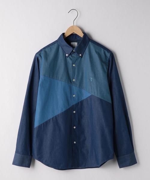 coen（コーエン）の「ブロック切り替えボタンダウンシャツ（シャツ/ブラウス・メンズ・ネイビー・MEDIUM/LARGE/X-LARGE/SMALL）」の7枚目の写真