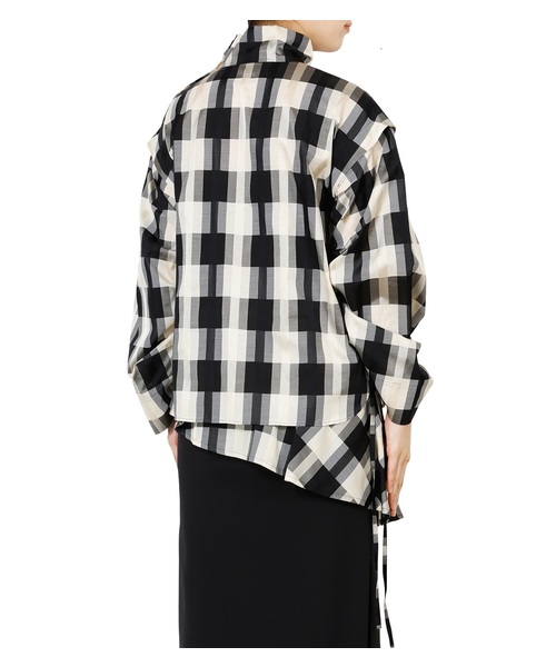 LE CIEL BLEU(ルシェルブルー)の「チェックハイネックトップス(シャツ/ブラウス・レディース・ブラック/グリーン・38/36)」の18枚目の写真