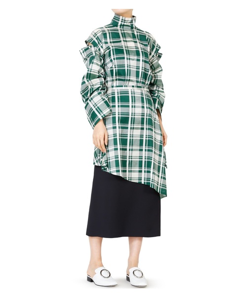 LE CIEL BLEU(ルシェルブルー)の「チェックハイネックトップス(シャツ/ブラウス・レディース・ブラック/グリーン・38/36)」の12枚目の写真