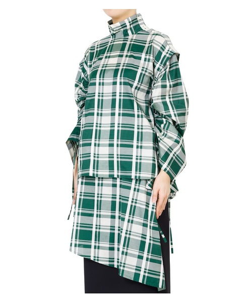 LE CIEL BLEU(ルシェルブルー)の「チェックハイネックトップス(シャツ/ブラウス・レディース・ブラック/グリーン・38/36)」の11枚目の写真