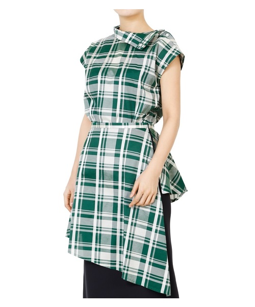 LE CIEL BLEU(ルシェルブルー)の「チェックハイネックトップス(シャツ/ブラウス・レディース・ブラック/グリーン・38/36)」の9枚目の写真