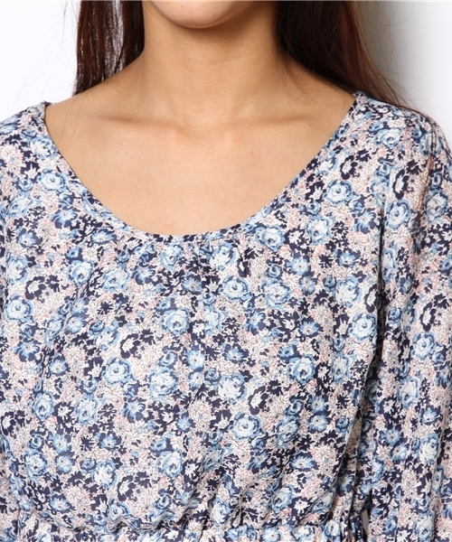 one after another NICE CLAUP（ワンアフターアナザーナイスクラップ）の「お花ワンピース（ワンピース・レディース・ピンク/ネイビー/イエロー・FREE）」の8枚目の写真