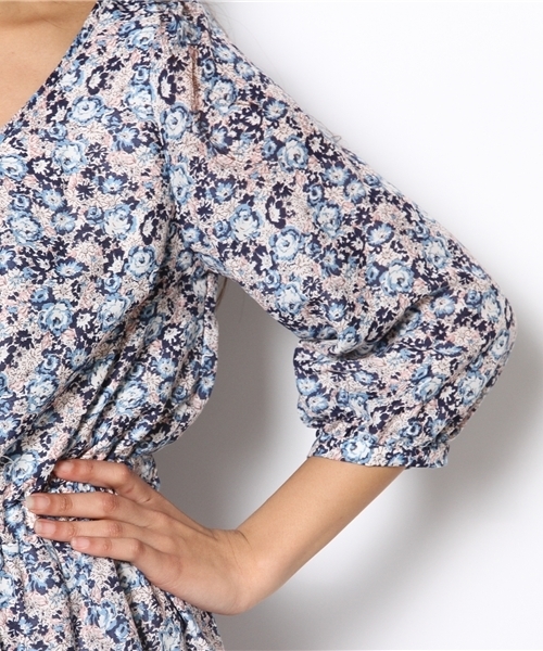 one after another NICE CLAUP（ワンアフターアナザーナイスクラップ）の「お花ワンピース（ワンピース・レディース・ピンク/ネイビー/イエロー・FREE）」の12枚目の写真