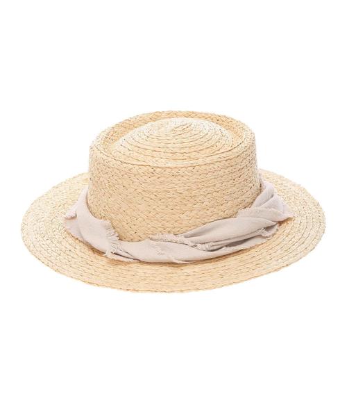 AMERICAN HOLIC（アメリカンホリック）の「ラフィアブレードカンカン帽（ハット・レディース・ブラック/オレンジ/アイボリー/グレー・FREE）」の5枚目の写真