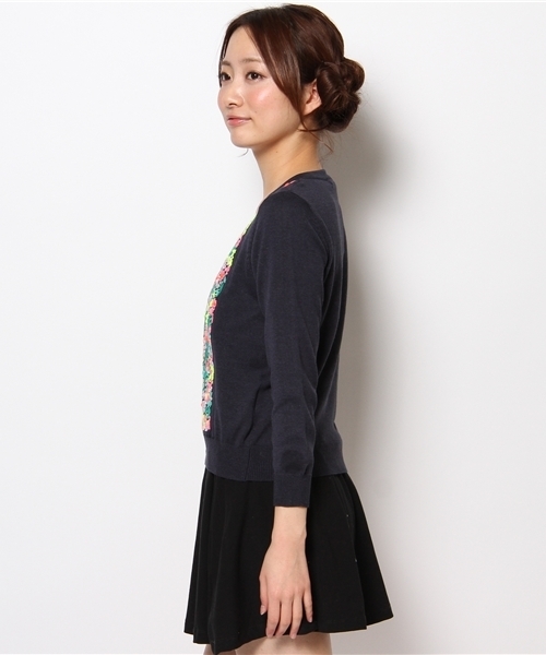 Another Edition（アナザーエディション）の「AE EMBR BEADS CGN（カーディガン/ボレロ・レディース・ネイビー/ホワイト・フリー）」の4枚目の写真