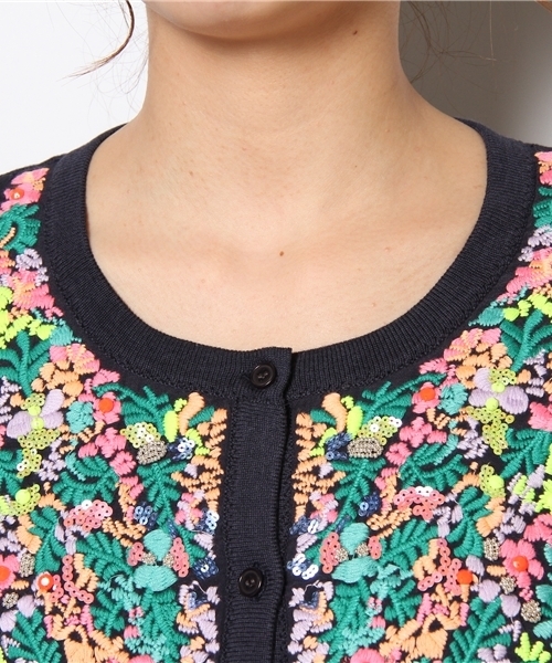 Another Edition（アナザーエディション）の「AE EMBR BEADS CGN（カーディガン/ボレロ・レディース・ネイビー/ホワイト・フリー）」の6枚目の写真