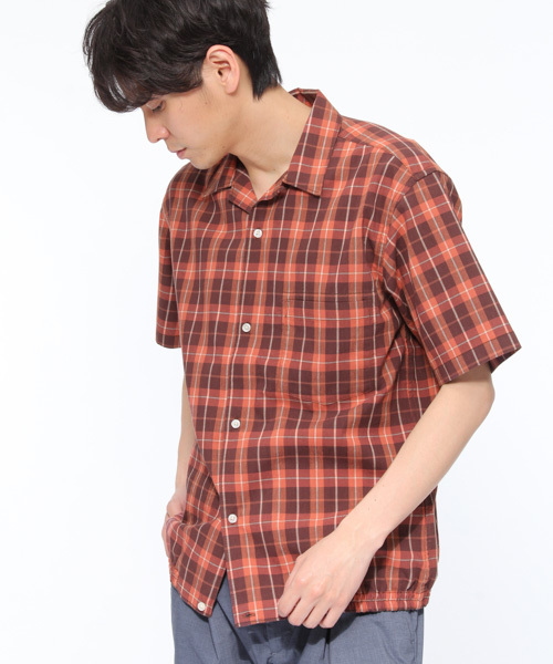 LAKOLE(ラコレ)の「サマーチェックオープンカラーシャツ / LAKOLE(シャツ/ブラウス・メンズ・パープル/レッド/イエロー/オレンジ・MEDIUM/LARGE)」の1枚目の写真