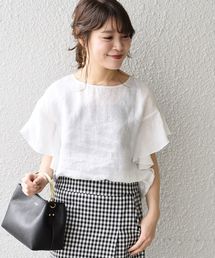 SHIPS | リネンフリルブラウス◆(シャツ/ブラウス)