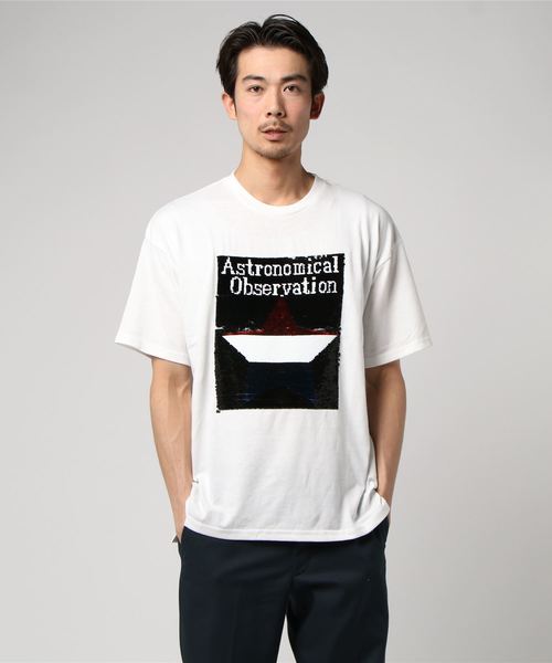 VIBGYOR(ヴィブジョー)の「VIBGYOR Select/ 20/-天竺スパンコールTシャツ(A/1★)(Tシャツ/カットソー・メンズ・ホワイト/ブラック・MEDIUM/X-LARGE/LARGE)」の4枚目の写真