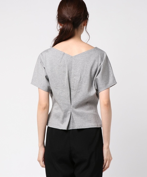 Tiara（ティアラ）の「ポンチ前後2wayウエストタックトップス（Tシャツ/カットソー・レディース・アイボリー/ブラック/ヘザーグレー・FREE）」の21枚目の写真