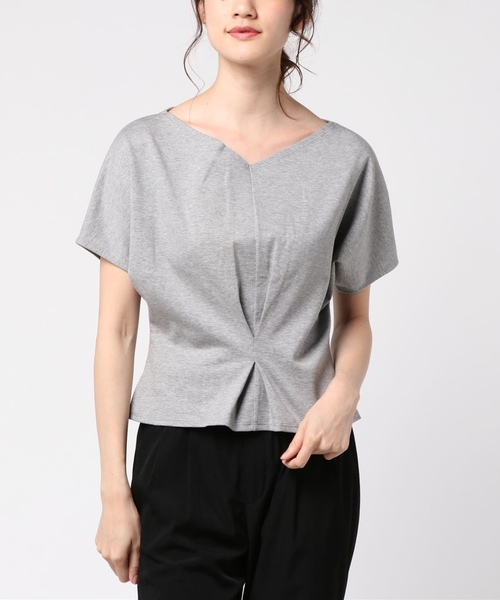 Tiara（ティアラ）の「ポンチ前後2wayウエストタックトップス（Tシャツ/カットソー・レディース・アイボリー/ブラック/ヘザーグレー・FREE）」の20枚目の写真