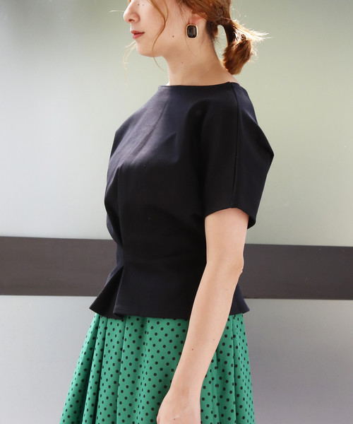 Tiara（ティアラ）の「ポンチ前後2wayウエストタックトップス（Tシャツ/カットソー・レディース・アイボリー/ブラック/ヘザーグレー・FREE）」の12枚目の写真