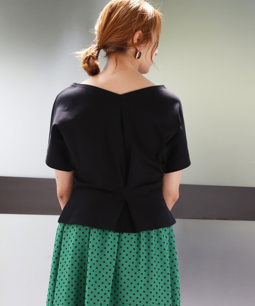 Tiara（ティアラ）の「ポンチ前後2wayウエストタックトップス（Tシャツ/カットソー・レディース・アイボリー/ブラック/ヘザーグレー・FREE）」の11枚目の写真