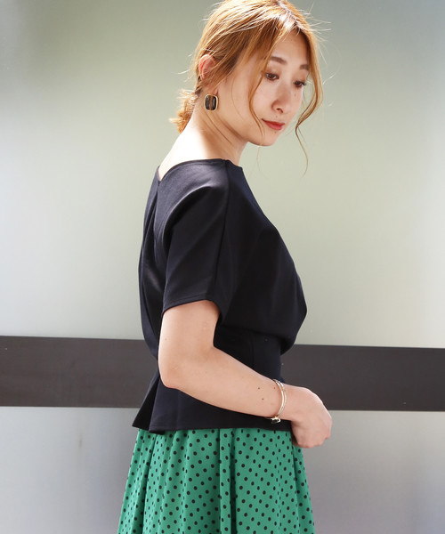 Tiara（ティアラ）の「ポンチ前後2wayウエストタックトップス（Tシャツ/カットソー・レディース・アイボリー/ブラック/ヘザーグレー・FREE）」の10枚目の写真