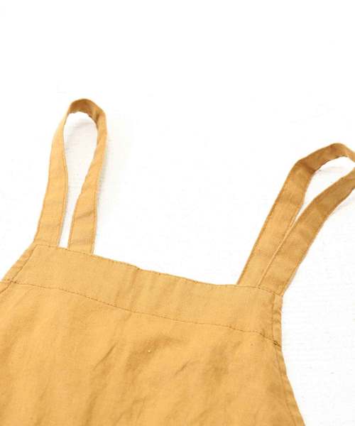 CUBE SUGAR(キューブシュガー)の「綿麻ストレッチサロペットパンツ(サロペット/オーバーオール・レディース・チャコールグレー/オフホワイト/ターコイズブルー/マスタード・M)」の12枚目の写真