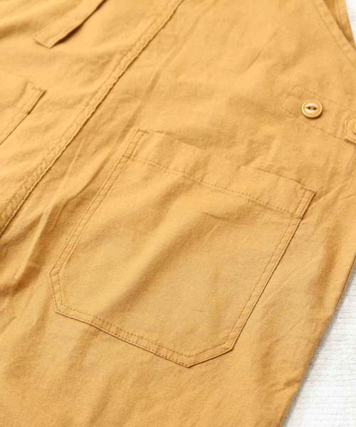 CUBE SUGAR(キューブシュガー)の「綿麻ストレッチサロペットパンツ(サロペット/オーバーオール・レディース・チャコールグレー/オフホワイト/ターコイズブルー/マスタード・M)」の15枚目の写真