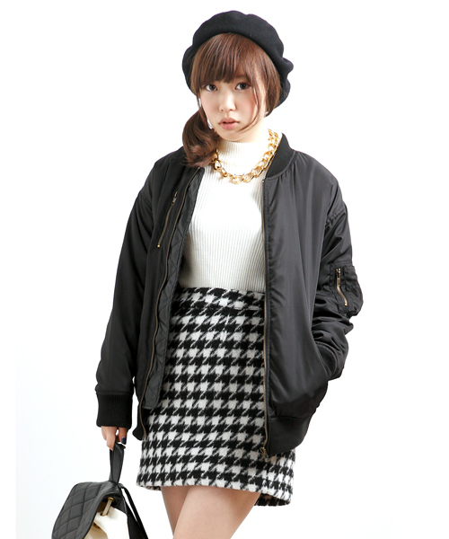 WEGO（ウィゴー）の「WEGO/BIG　MA-1（ブルゾン・レディース・ブラック/ネイビー・FREE）」の2枚目の写真