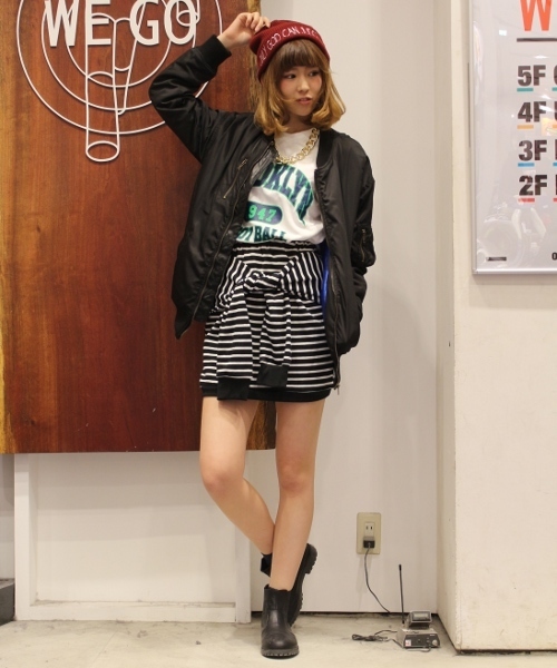 WEGO（ウィゴー）の「WEGO/BIG　MA-1（ブルゾン・レディース・ブラック/ネイビー・FREE）」の3枚目の写真