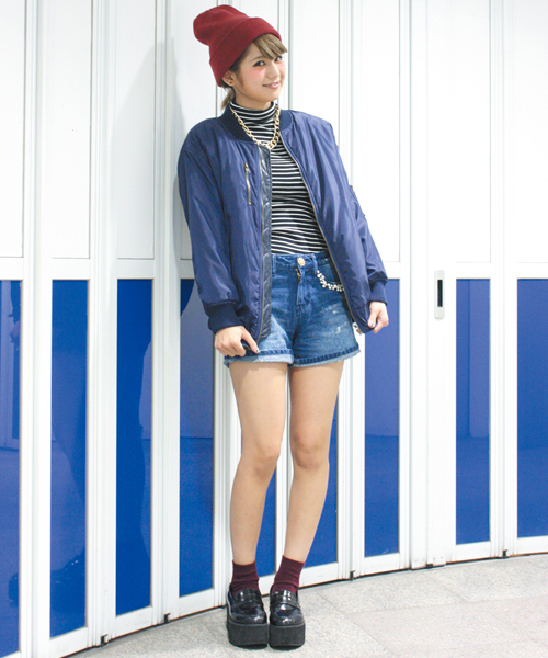 WEGO（ウィゴー）の「WEGO/BIG　MA-1（ブルゾン・レディース・ブラック/ネイビー・FREE）」の7枚目の写真