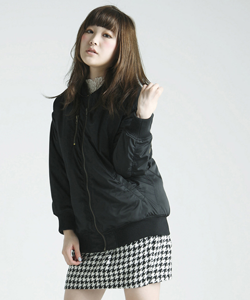 WEGO（ウィゴー）の「WEGO/BIG　MA-1（ブルゾン・レディース・ブラック/ネイビー・FREE）」の10枚目の写真