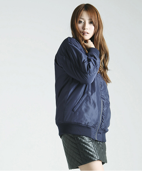 WEGO（ウィゴー）の「WEGO/BIG　MA-1（ブルゾン・レディース・ブラック/ネイビー・FREE）」の11枚目の写真