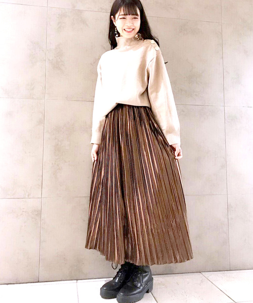 archives（アルシーヴ）の「グリッタープリーツスカート（スカート・レディース・ブラック/グレー/モカ・MEDIUM）」の14枚目の写真