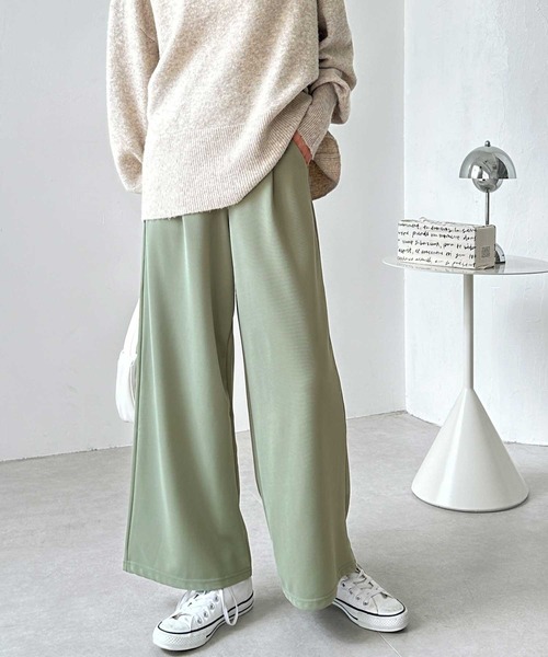GeeRA(ジーラ)の「【7サイズ展開】上品見え!タックワイドパンツ(スラックス・レディース・ブラック/カーキ/ピンク/キャメル/グレー/ネイビー/ミント/ベージュ/ブルー・SMALL/MEDIUM/LARGE/X-LARGE/XX-LARGE/XXX-LARGE/XXXX-LARGE)」の5枚目の写真
