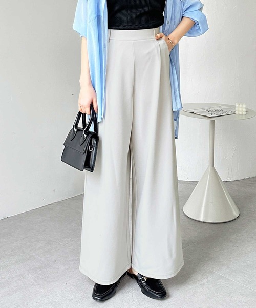 GeeRA(ジーラ)の「【7サイズ展開】上品見え!タックワイドパンツ(スラックス・レディース・ブラック/カーキ/ピンク/キャメル/グレー/ネイビー/ミント/ベージュ/ブルー・SMALL/MEDIUM/LARGE/X-LARGE/XX-LARGE/XXX-LARGE/XXXX-LARGE)」の13枚目の写真