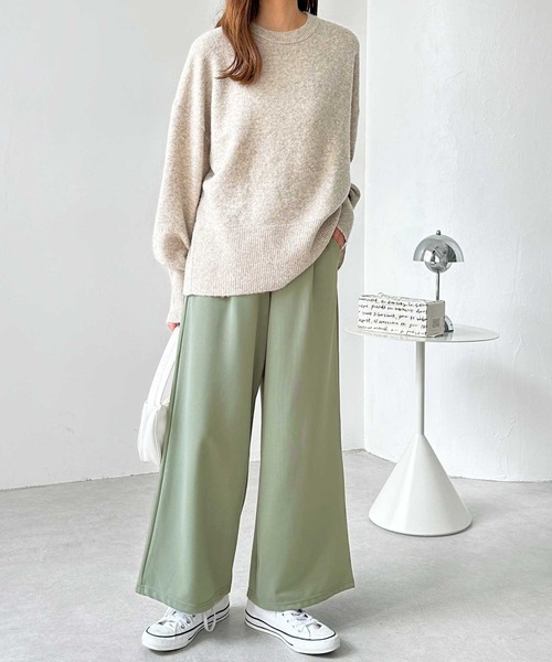 GeeRA(ジーラ)の「【7サイズ展開】上品見え!タックワイドパンツ(スラックス・レディース・ブラック/カーキ/ピンク/キャメル/グレー/ネイビー/ミント/ベージュ/ブルー・SMALL/MEDIUM/LARGE/X-LARGE/XX-LARGE/XXX-LARGE/XXXX-LARGE)」の15枚目の写真