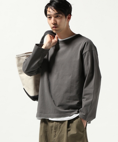 JOURNAL STANDARD J.S HOMESTEAD(ジャーナルスタンダードホームステッド)の「WIDE SILHOUETTE FULL LENGTH L/S #(Tシャツ/カットソー・メンズ・ホワイト/ブラウン/グレー/オレンジ/マスタード・SMALL/MEDIUM/LARGE)」の2枚目の写真