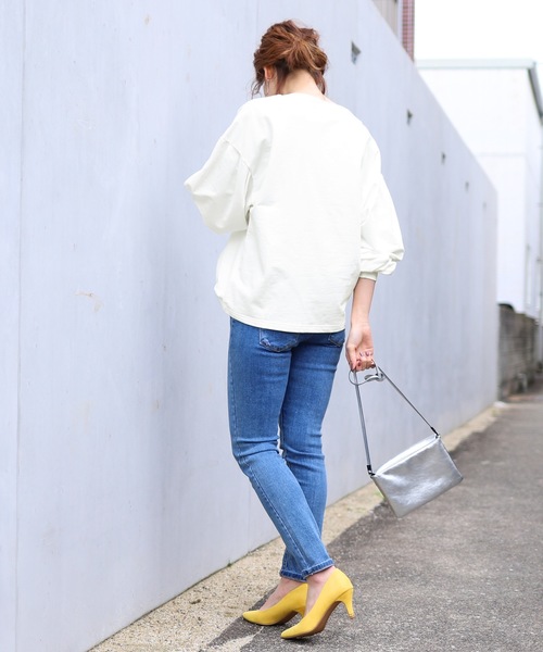 reca（レカ）の「ボートネック ボリュームスウェットカットソー（スウェット・レディース・ベージュ/ネイビー/ライトグレー/オフホワイト/ピンク/カーキ/アイボリー/モカ/ベージュ系その他/ラベンダー/ブラウン系その他/ベージュ系その他2・FREE）」の17枚目の写真