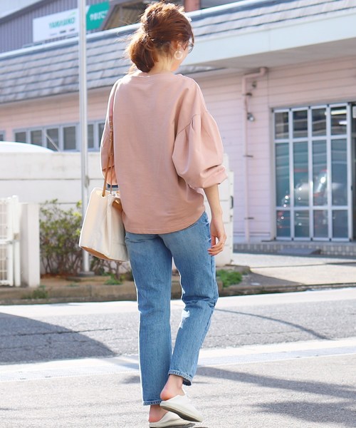 reca（レカ）の「ボートネック ボリュームスウェットカットソー（スウェット・レディース・ベージュ/ネイビー/ライトグレー/オフホワイト/ピンク/カーキ/アイボリー/モカ/ベージュ系その他/ラベンダー/ブラウン系その他/ベージュ系その他2・FREE）」の20枚目の写真