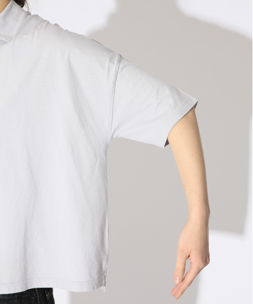 BEAMS BOY(ビームスボーイ)の「○BEAMS BOY / BIG ショート丈 ポロ(ポロシャツ・レディース・ライトグレー/ネイビー/ホワイト・ONE SIZE)」の9枚目の写真